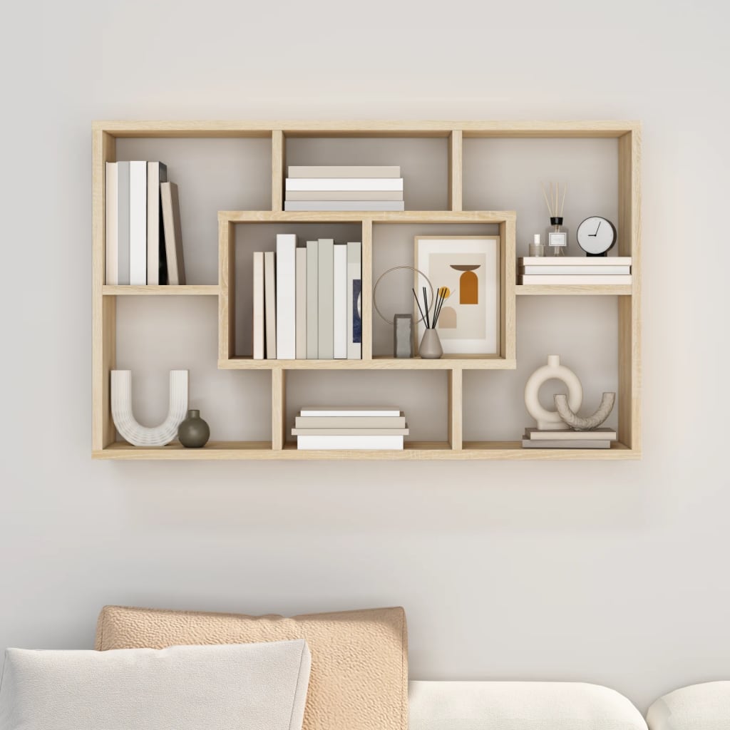 vidaXL Raft de perete, stejar Sonoma, 85x16x52,5 cm, lemn prelucrat