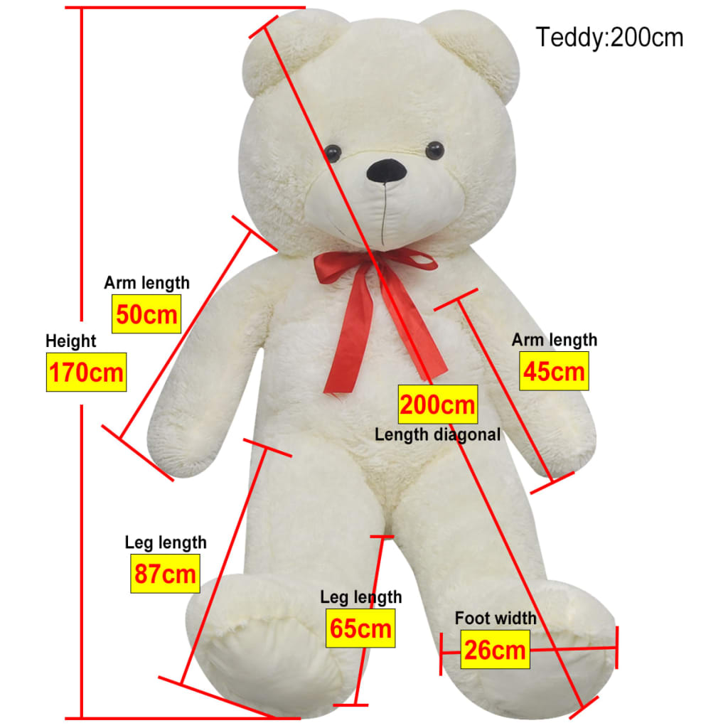 vidaXL Ursuleț de pluș de jucărie, alb, 170 cm vidaXL Ursuleț de pluș de jucărie, alb, 170 cm