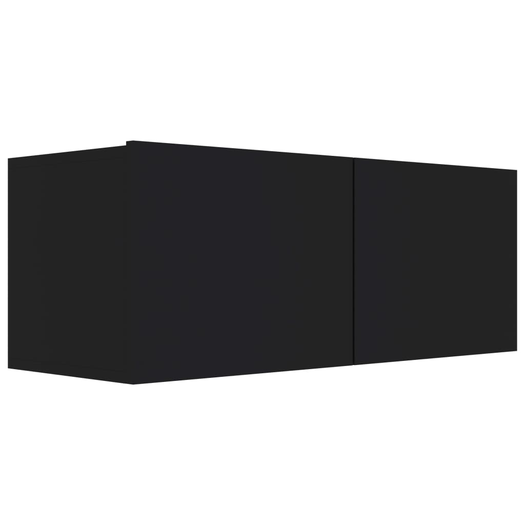 vidaXL Comodă TV, negru, 80 x 30 x 30 cm, lemn prelucrat
