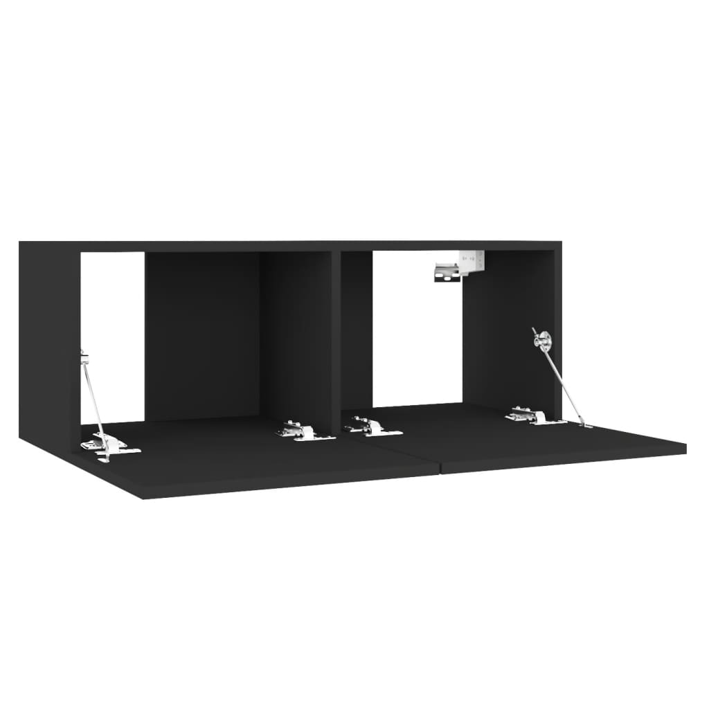 vidaXL Comodă TV, negru, 80 x 30 x 30 cm, lemn prelucrat