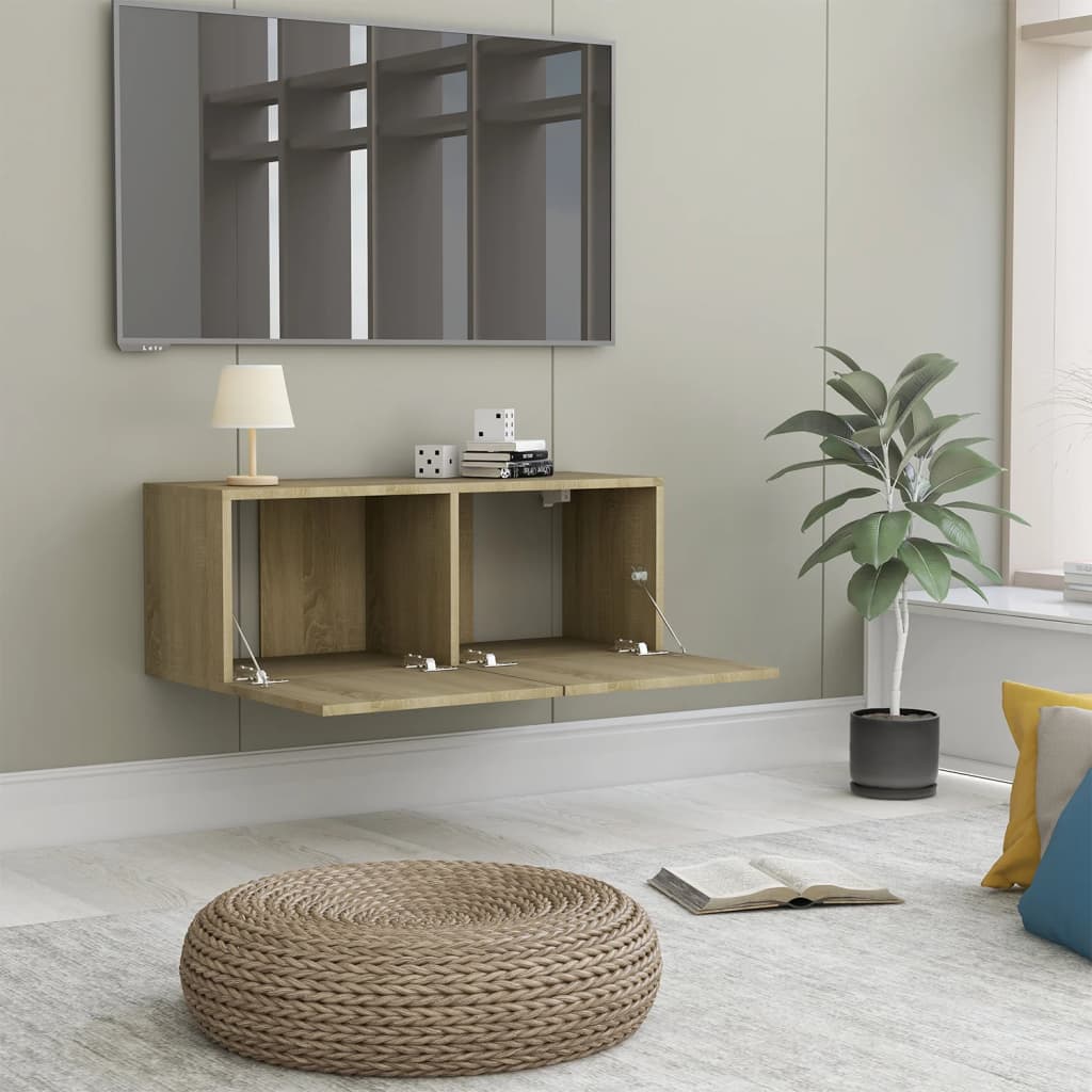 vidaXL Comodă TV, stejar Sonoma, 80 x 30 x 30 cm, lemn prelucrat vidaXL Comodă TV, stejar Sonoma, 80 x 30 x 30 cm, lemn prelucrat