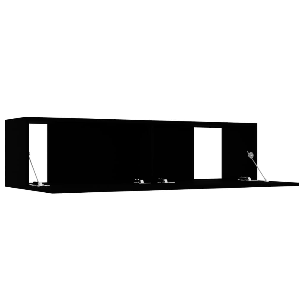vidaXL Comodă TV, negru, 120 x 30 x 30 cm, lemn prelucrat