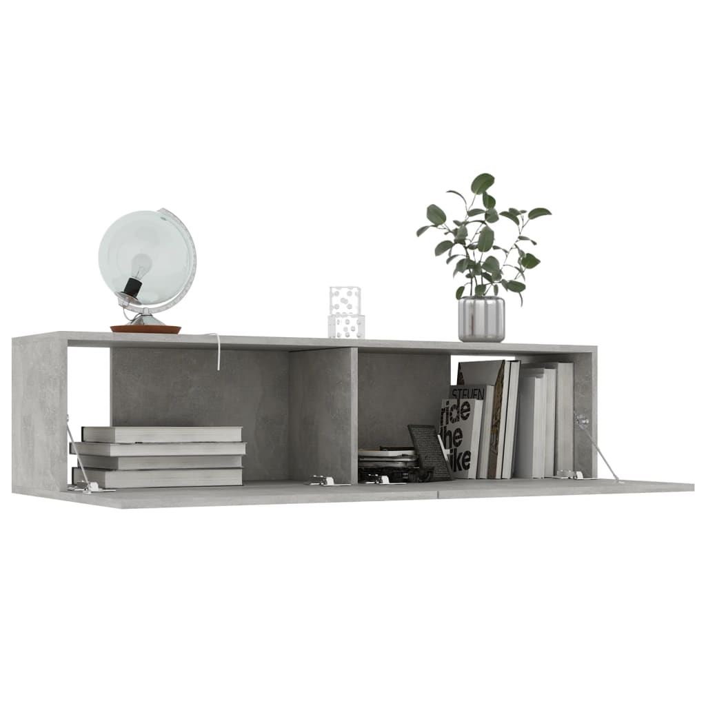 vidaXL Comodă TV, gri beton, 120 x 30 x 30 cm, lemn prelucrat vidaXL Comodă TV, gri beton, 120 x 30 x 30 cm, lemn prelucrat