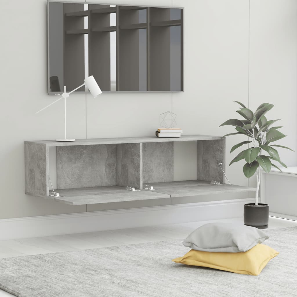 vidaXL Comodă TV, gri beton, 120 x 30 x 30 cm, lemn prelucrat vidaXL Comodă TV, gri beton, 120 x 30 x 30 cm, lemn prelucrat