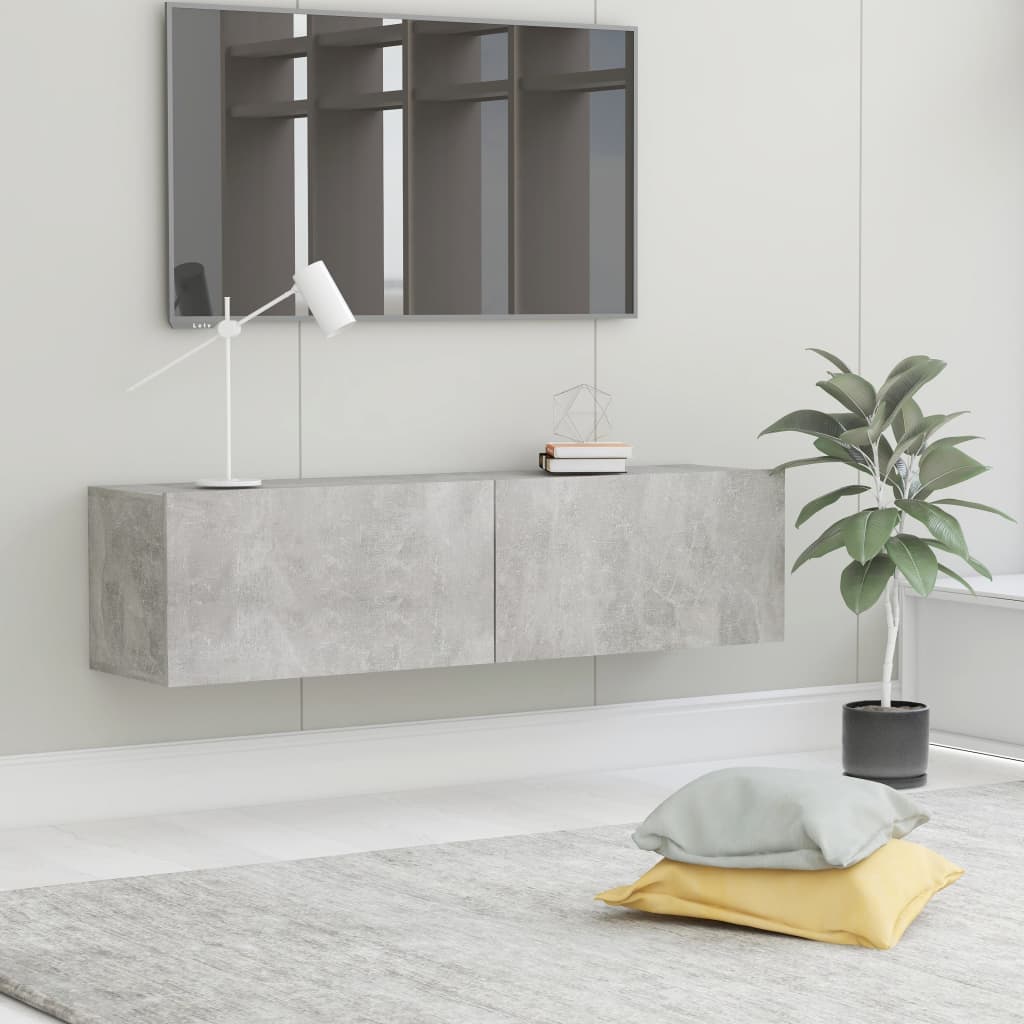 vidaXL Comodă TV, gri beton, 120 x 30 x 30 cm, lemn prelucrat vidaXL Comodă TV, gri beton, 120 x 30 x 30 cm, lemn prelucrat