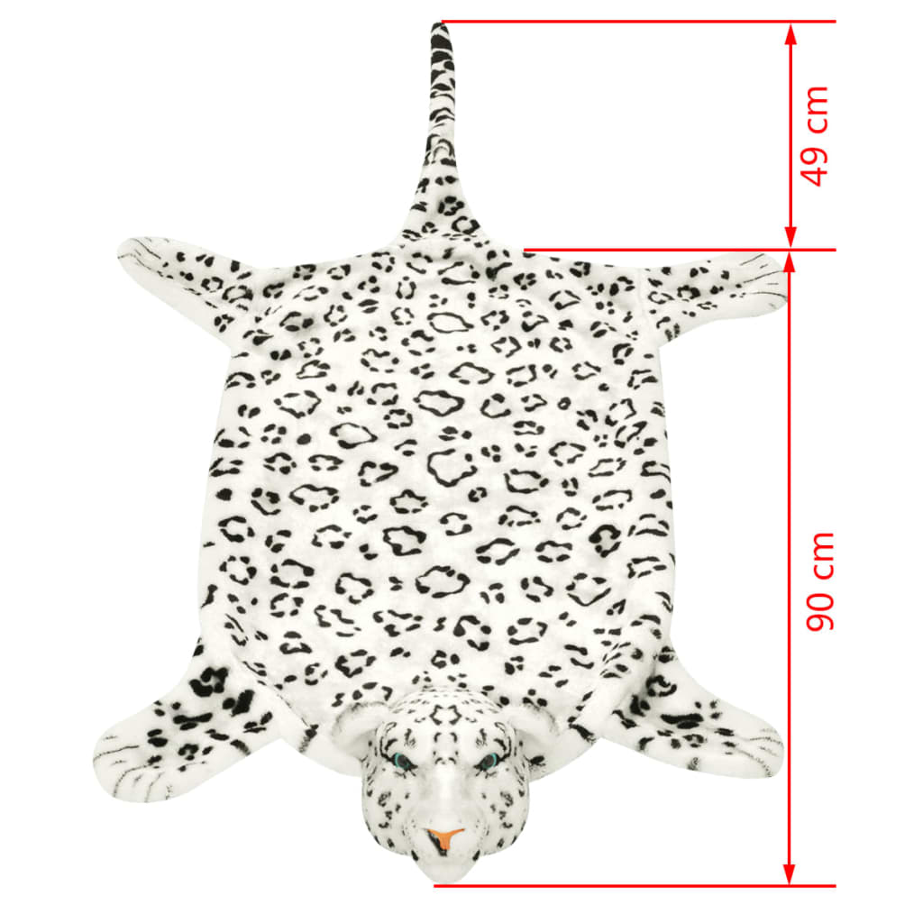 vidaXL Covor cu model leopard 139 cm Pluș Alb