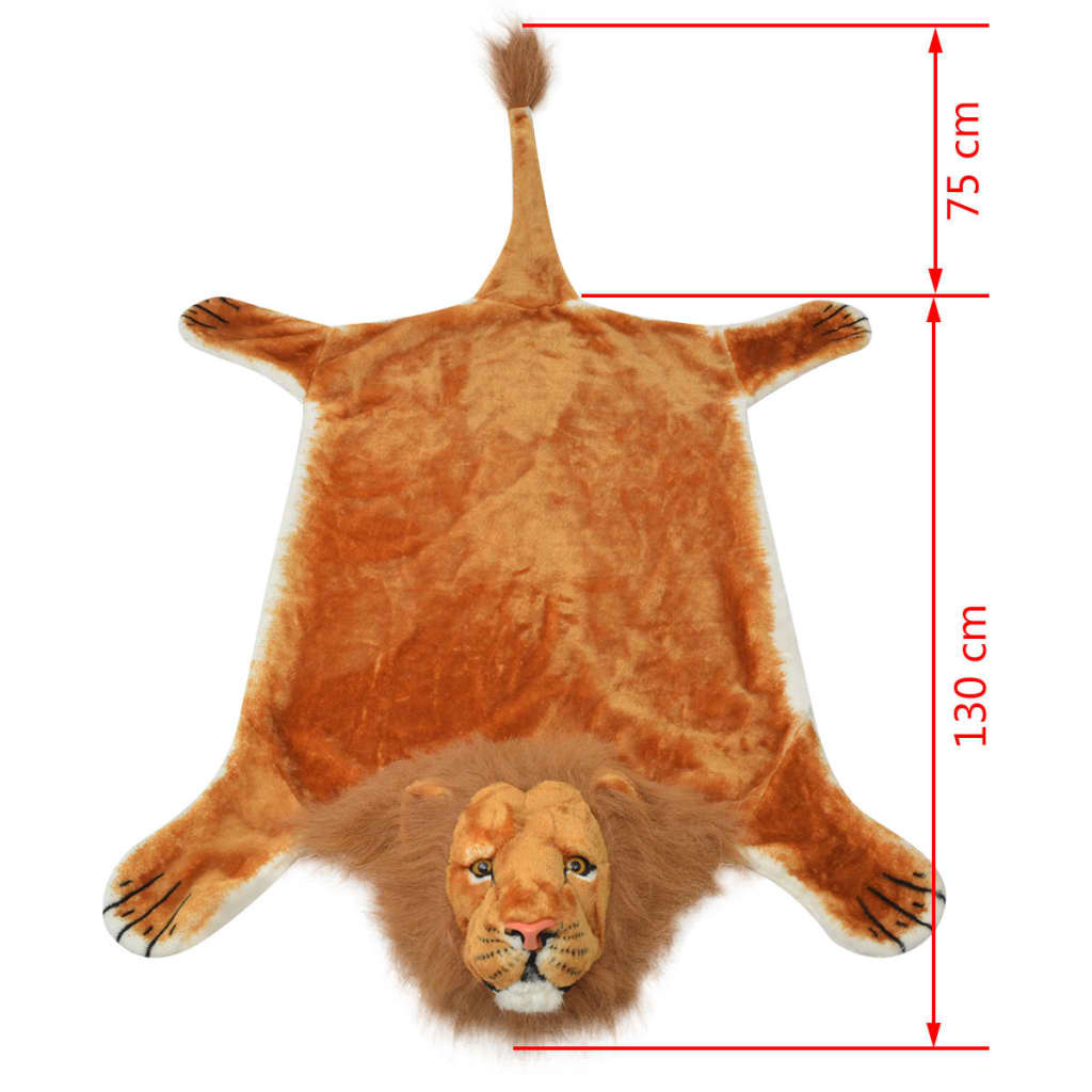 vidaXL Covor cu model leu 205 cm Pluș Maro vidaXL Covor cu model leu 205 cm Pluș Maro