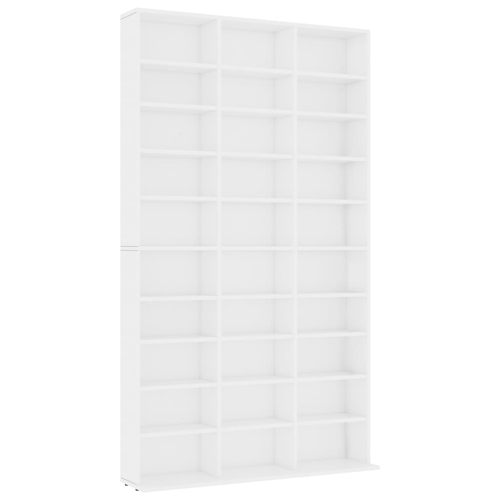 vidaXL Dulap pentru CD-uri, alb, 102x16x177,5 cm, lemn compozit
