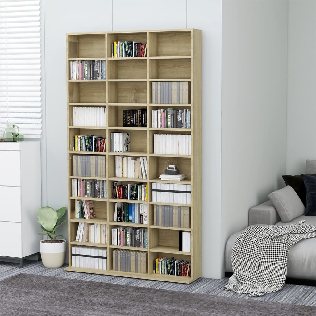 vidaXL Dulap pentru CD-uri stejar sonoma 102x16x177,5 cm lemn compozit vidaXL Dulap pentru CD-uri stejar sonoma 102x16x177,5 cm lemn compozit