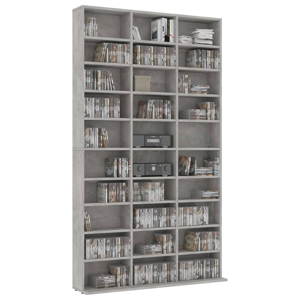 vidaXL Dulap pentru CD-uri, gri beton, 102x16x177,5 cm, lemn compozit