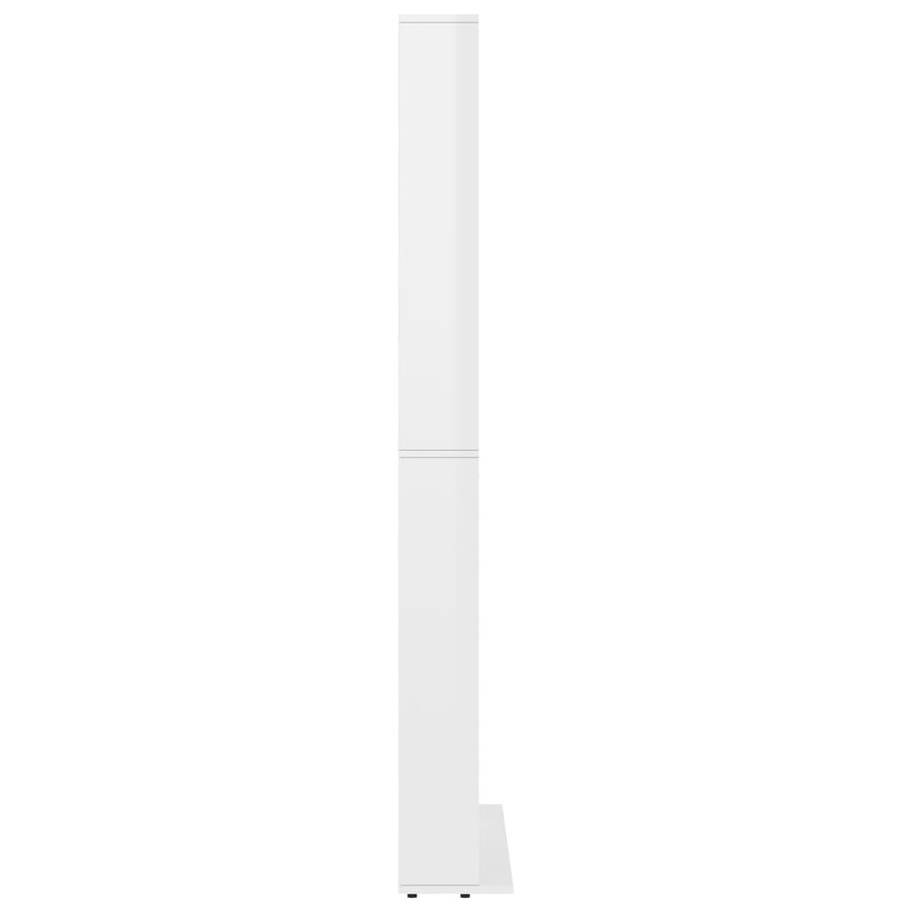 vidaXL Dulap CD-uri, alb extralucios, 102x16x177,5 cm, lemn compozit