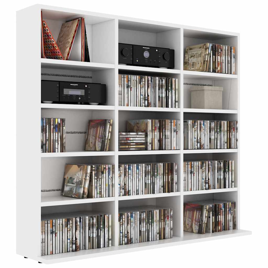 vidaXL Dulap pentru CD-uri, alb, 100 x 23 x 89,5 cm, lemn prelucrat vidaXL Dulap pentru CD-uri, alb, 100 x 23 x 89,5 cm, lemn prelucrat