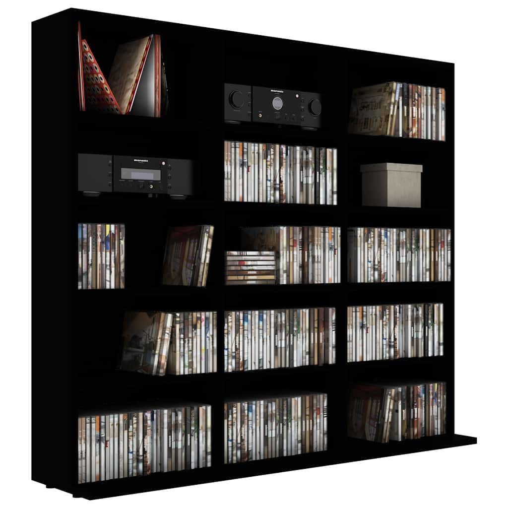 vidaXL Dulap pentru CD-uri, negru, 100 x 23 x 89,5 cm, lemn prelucrat vidaXL Dulap pentru CD-uri, negru, 100 x 23 x 89,5 cm, lemn prelucrat