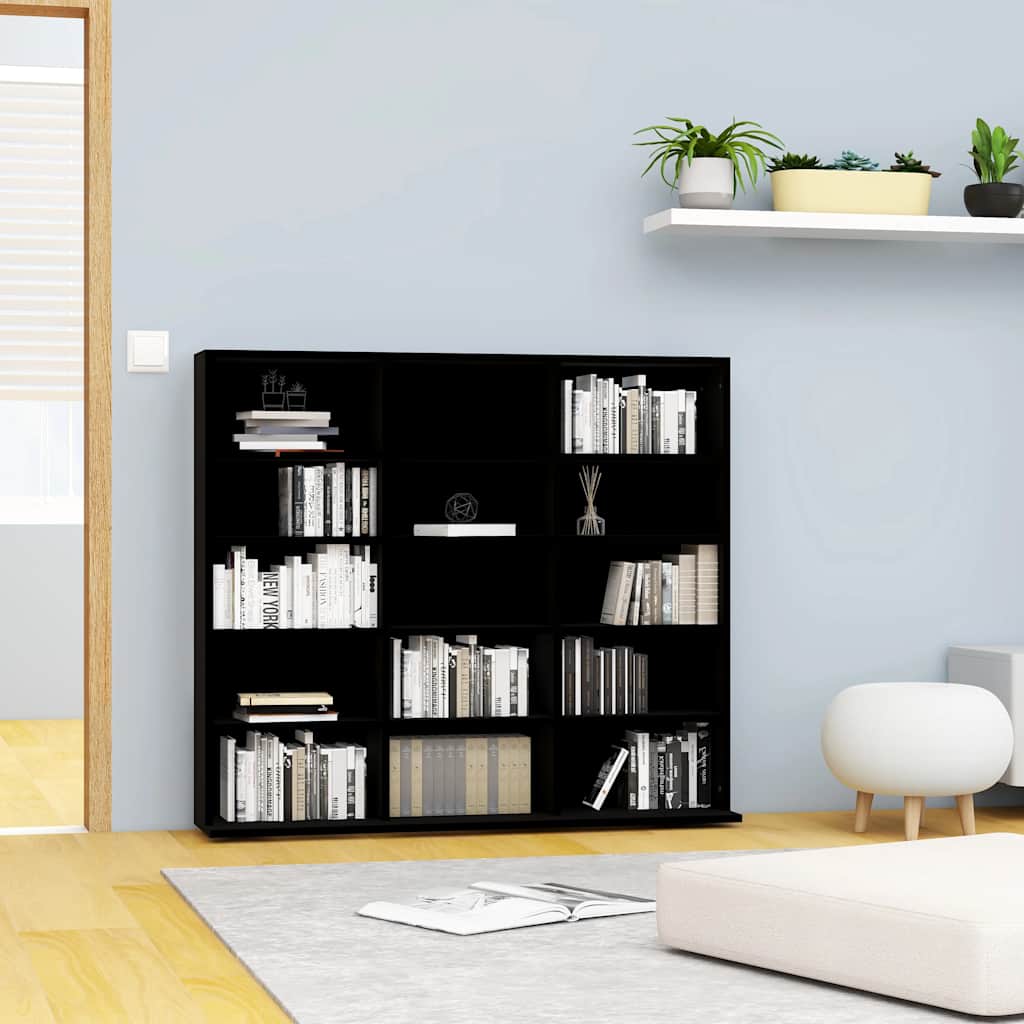 vidaXL Dulap pentru CD-uri, negru, 100 x 23 x 89,5 cm, lemn prelucrat vidaXL Dulap pentru CD-uri, negru, 100 x 23 x 89,5 cm, lemn prelucrat