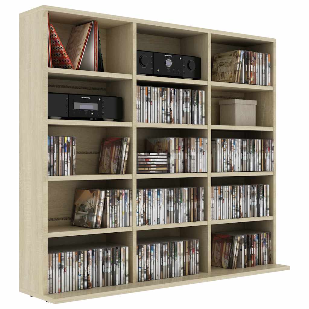 vidaXL Dulap de CD-uri, stejar sonoma, 100x23x89,5 cm, lemn prelucrat vidaXL Dulap de CD-uri, stejar sonoma, 100x23x89,5 cm, lemn prelucrat