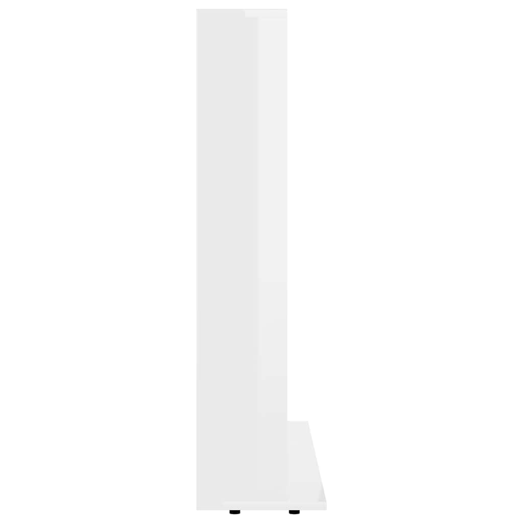 vidaXL Dulap de CD-uri alb extralucios, 100x23x89,5 cm, lemn prelucrat