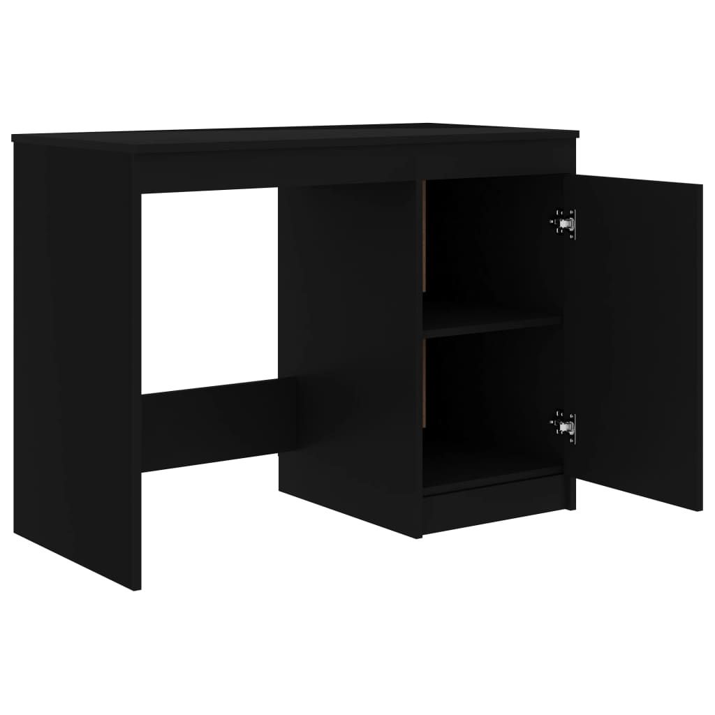 vidaXL Birou, negru, 100x50x76 cm, lemn prelucrat