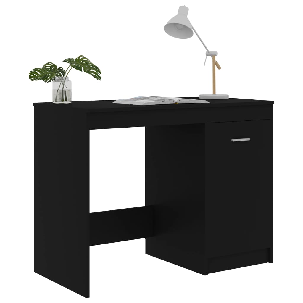 vidaXL Birou, negru, 100x50x76 cm, lemn prelucrat