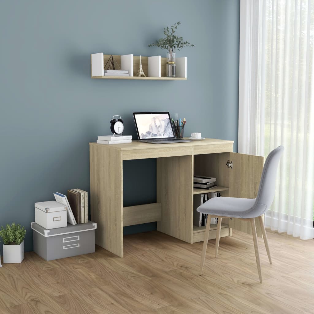 vidaXL Birou, stejar sonoma, 100x50x76 cm, lemn prelucrat vidaXL Birou, stejar sonoma, 100x50x76 cm, lemn prelucrat