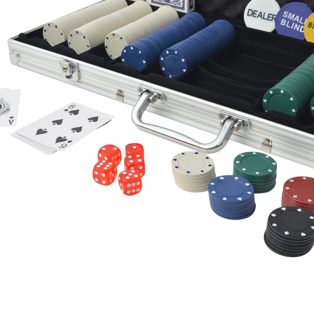 vidaXL Set de poker cu 500 de jetoane din aluminiu vidaXL Set de poker cu 500 de jetoane din aluminiu