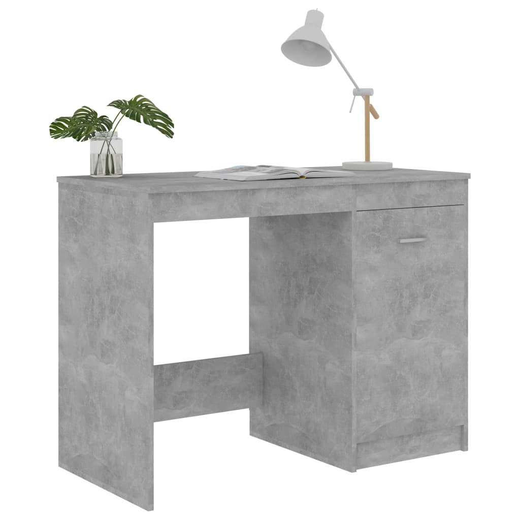vidaXL Birou, gri beton, 100x50x76 cm, lemn prelucrat vidaXL Birou, gri beton, 100x50x76 cm, lemn prelucrat