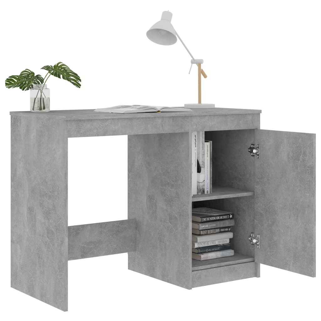 vidaXL Birou, gri beton, 100x50x76 cm, lemn prelucrat vidaXL Birou, gri beton, 100x50x76 cm, lemn prelucrat