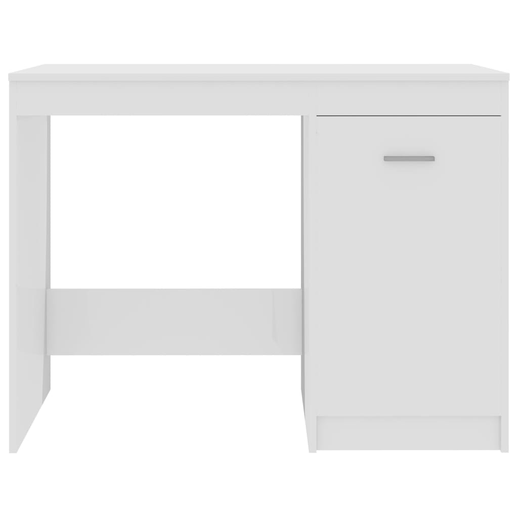 vidaXL Birou, alb extralucios, 100x50x76 cm, lemn prelucrat vidaXL Birou, alb extralucios, 100x50x76 cm, lemn prelucrat