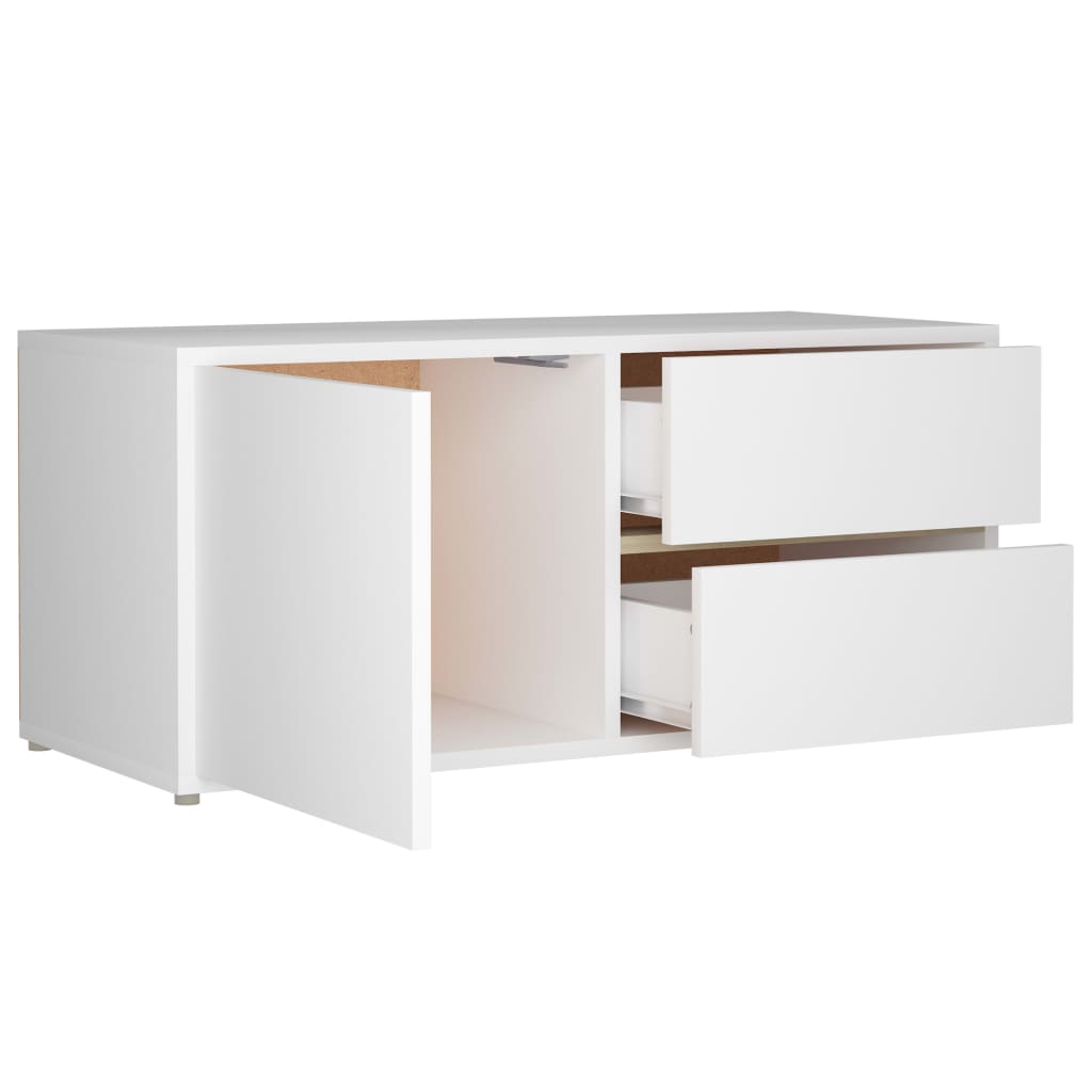vidaXL Dulap TV, alb, 80 x 34 x 36 cm, lemn prelucrat