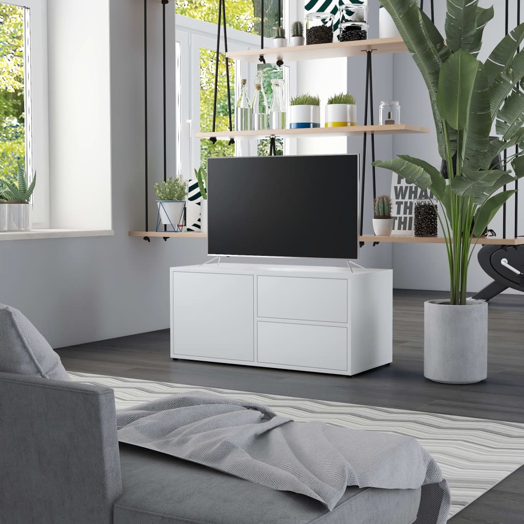 vidaXL Dulap TV, alb, 80 x 34 x 36 cm, lemn prelucrat