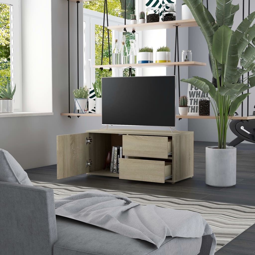 vidaXL Dulap TV, stejar sonoma, 80x34x36 cm, lemn prelucrat vidaXL Dulap TV, stejar sonoma, 80x34x36 cm, lemn prelucrat