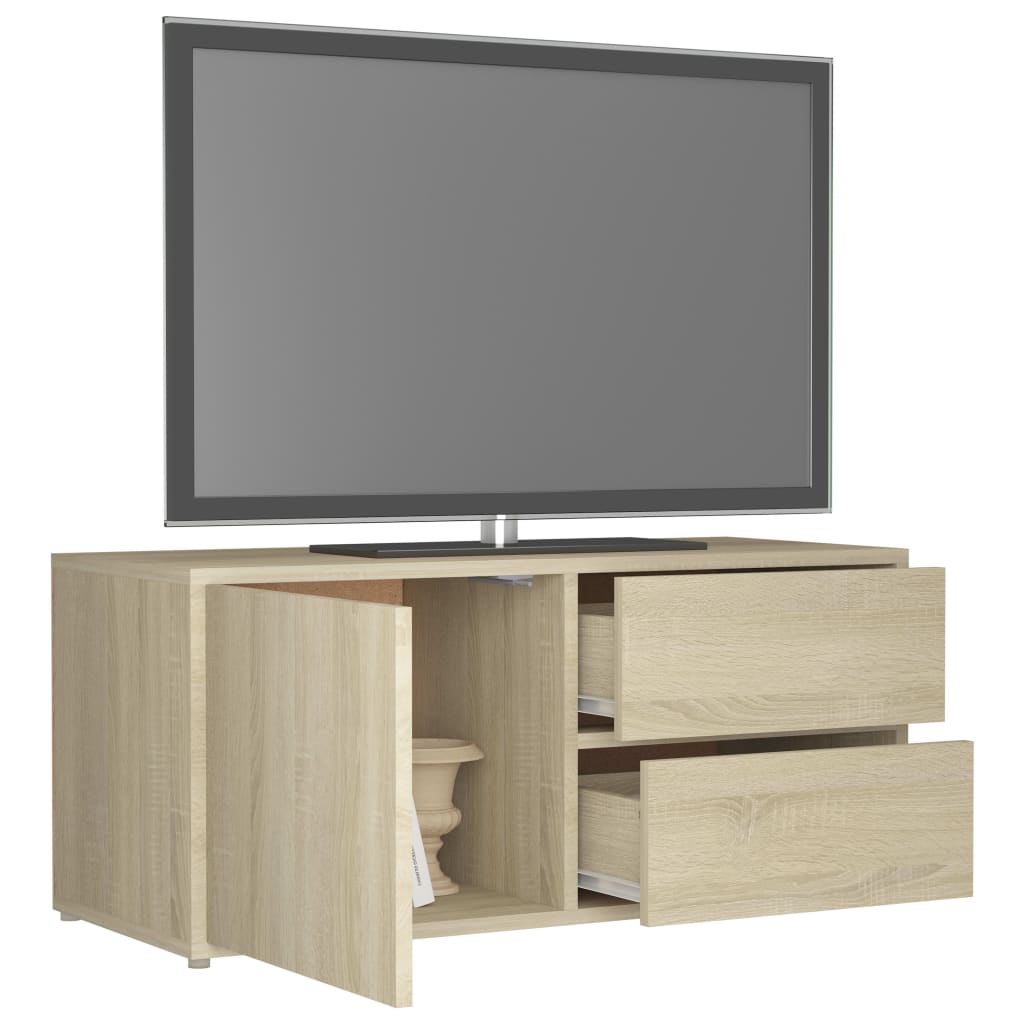 vidaXL Dulap TV, stejar sonoma, 80x34x36 cm, lemn prelucrat vidaXL Dulap TV, stejar sonoma, 80x34x36 cm, lemn prelucrat