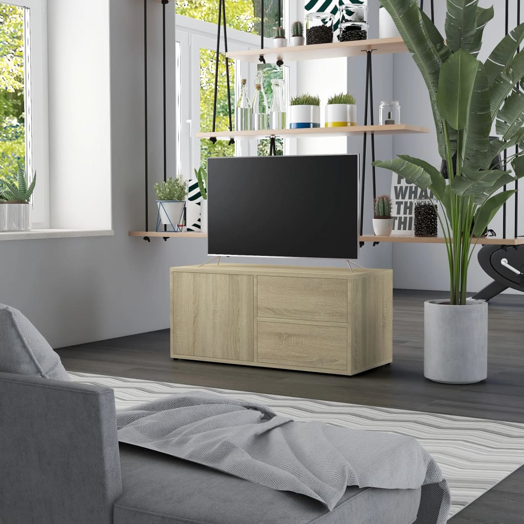 vidaXL Dulap TV, stejar sonoma, 80x34x36 cm, lemn prelucrat vidaXL Dulap TV, stejar sonoma, 80x34x36 cm, lemn prelucrat