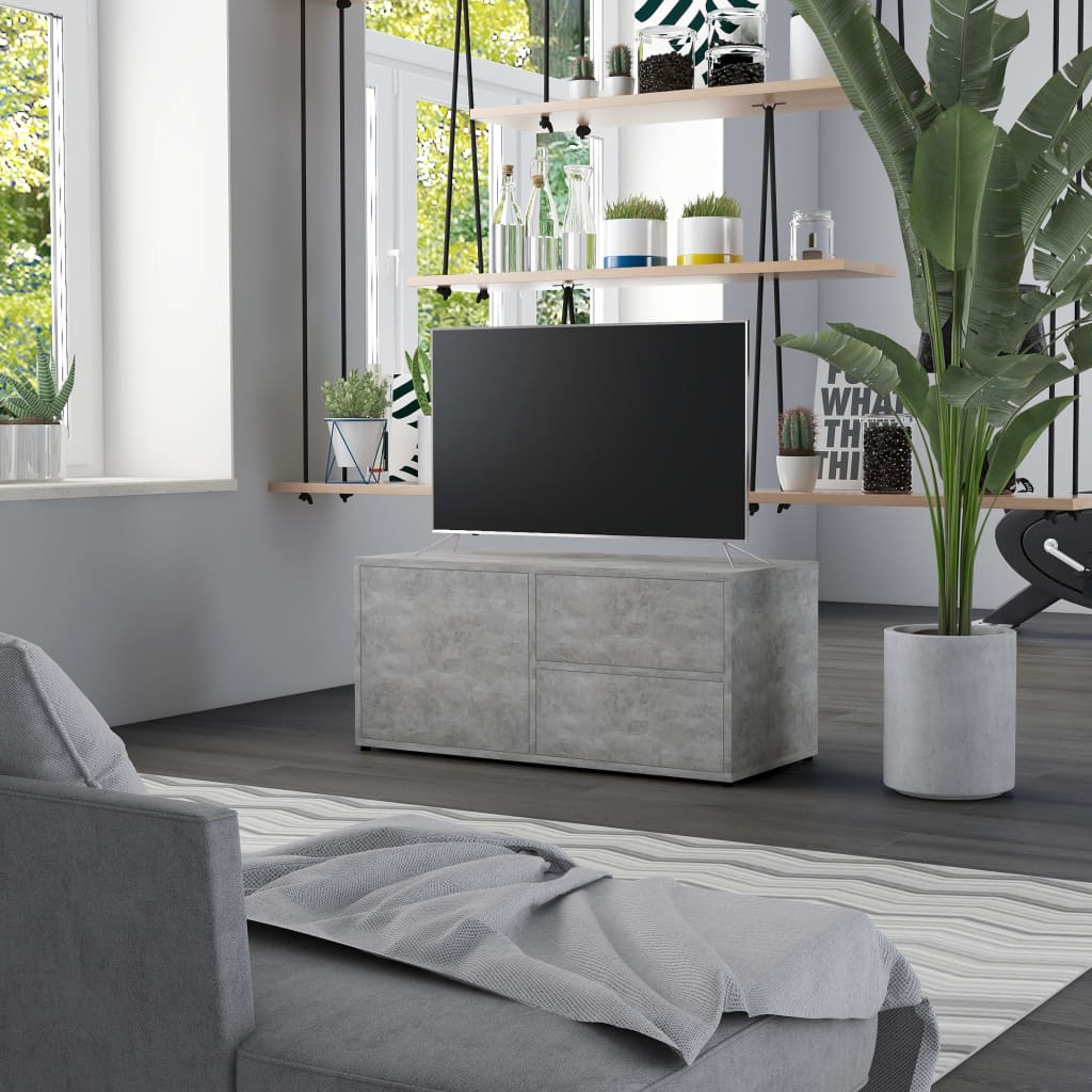 vidaXL Dulap TV, gri beton, 80x34x36 cm, lemn prelucrat