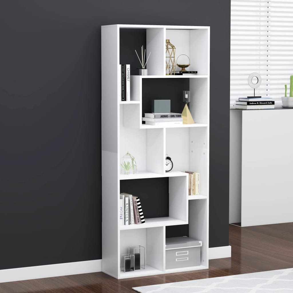 vidaXL Bibliotecă, alb, 67x24x161 cm, lemn prelucrat vidaXL Bibliotecă, alb, 67x24x161 cm, lemn prelucrat