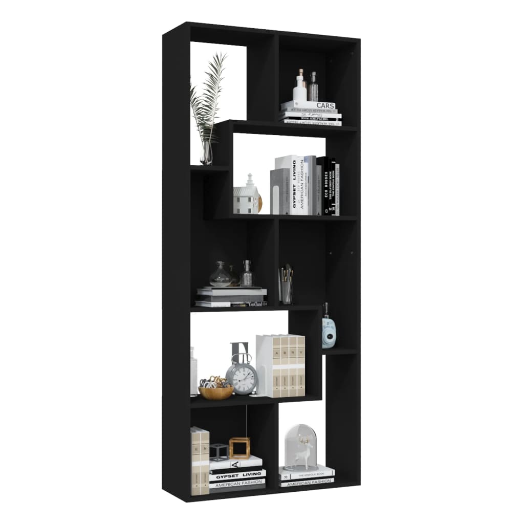 vidaXL Bibliotecă, negru, 67 x 24 x 161 cm, lemn prelucrat vidaXL Bibliotecă, negru, 67 x 24 x 161 cm, lemn prelucrat