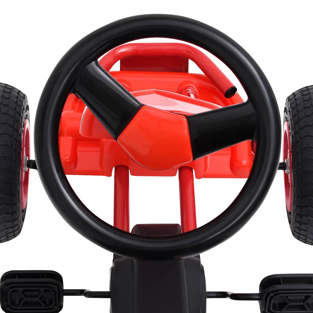 vidaXL Mașinuță kart cu pedale și roți pneumatice, roșu vidaXL Mașinuță kart cu pedale și roți pneumatice, roșu