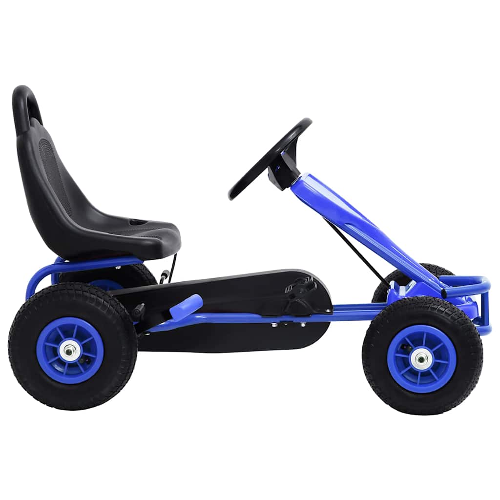 vidaXL Mașinuță kart cu pedale și roți pneumatice, albastru vidaXL Mașinuță kart cu pedale și roți pneumatice, albastru