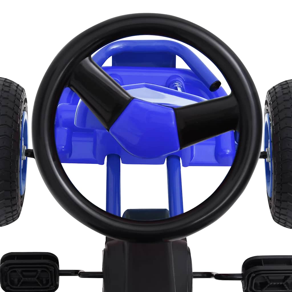 vidaXL Mașinuță kart cu pedale și roți pneumatice, albastru vidaXL Mașinuță kart cu pedale și roți pneumatice, albastru