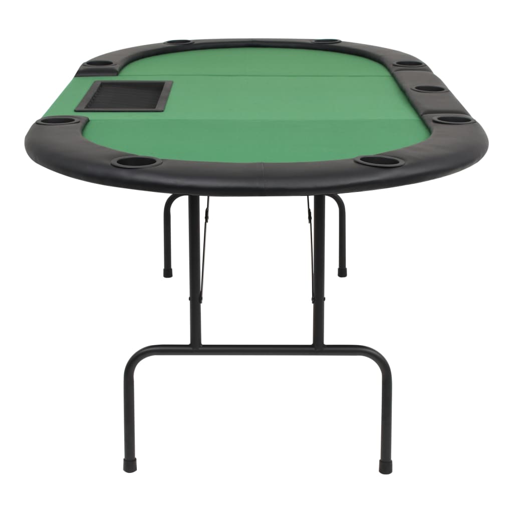 vidaXL Masă de poker pliabilă în 3, pentru 9 jucători, oval, Verde vidaXL Masă de poker pliabilă în 3, pentru 9 jucători, oval, Verde