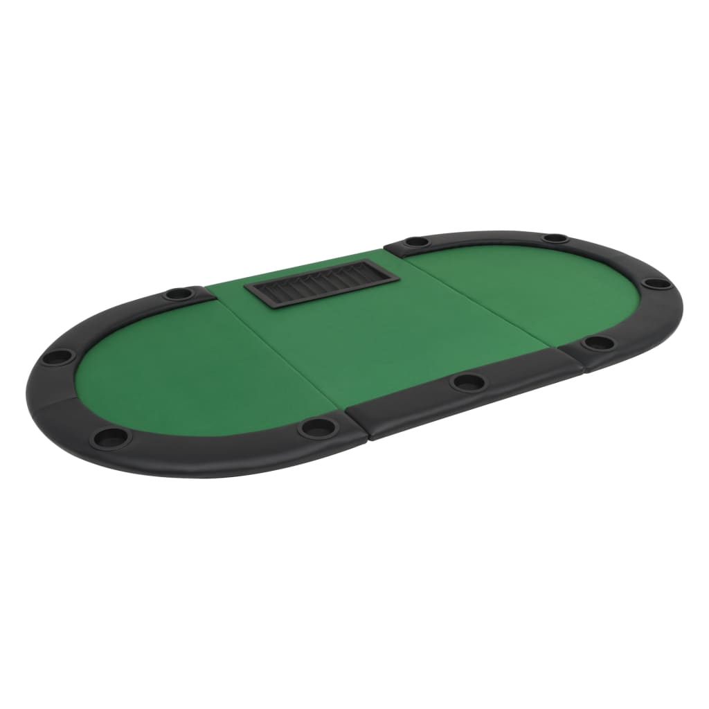 vidaXL Masă de poker pliabilă în 3, pentru 9 jucători, oval, Verde vidaXL Masă de poker pliabilă în 3, pentru 9 jucători, oval, Verde