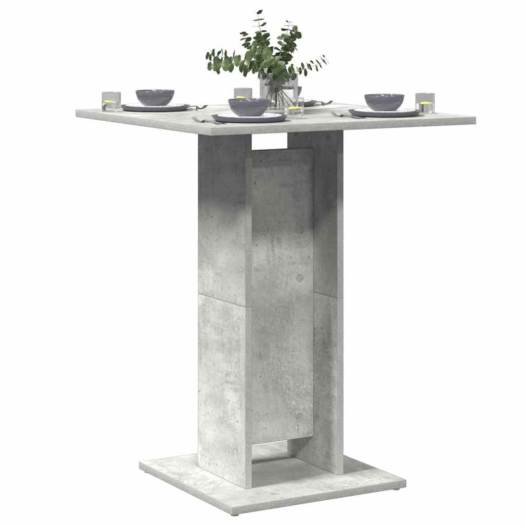 vidaXL Masă de bistro, gri beton, 60 x 60 x 75 cm, lemn prelucrat