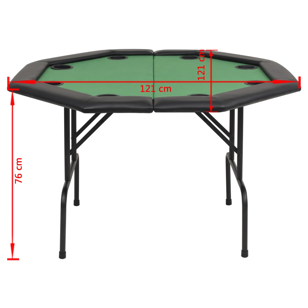 vidaXL Masă poker pliabilă în două părți, 8 jucători, octogonal, Verde vidaXL Masă poker pliabilă în două părți, 8 jucători, octogonal, Verde