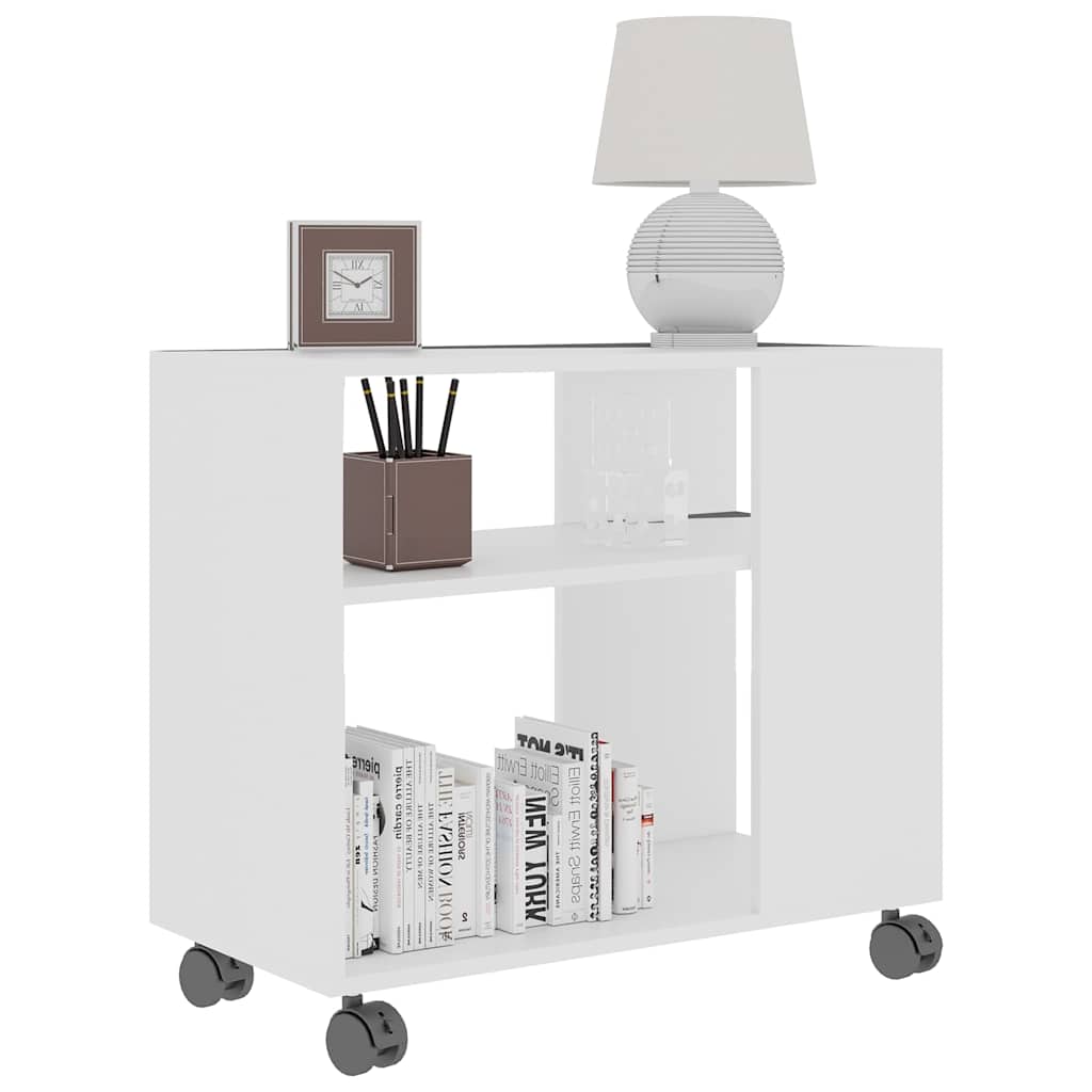 vidaXL Masă laterală, alb, 70x35x55 cm, lemn compozit vidaXL Masă laterală, alb, 70x35x55 cm, lemn compozit