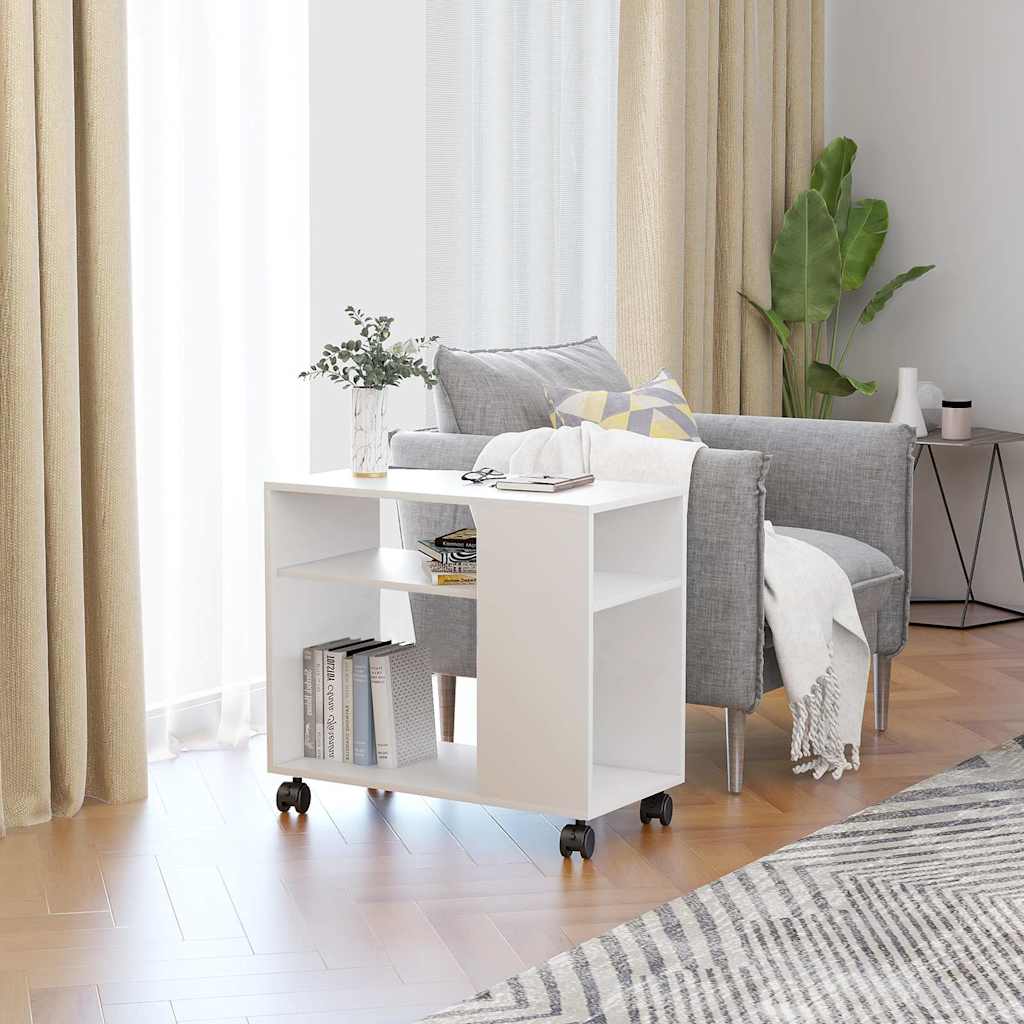 vidaXL Masă laterală, alb, 70x35x55 cm, lemn compozit vidaXL Masă laterală, alb, 70x35x55 cm, lemn compozit