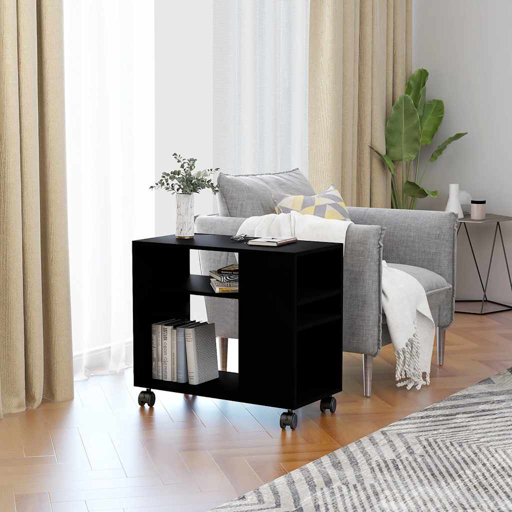 vidaXL Masă laterală, negru, 70x35x55 cm, lemn compozit vidaXL Masă laterală, negru, 70x35x55 cm, lemn compozit
