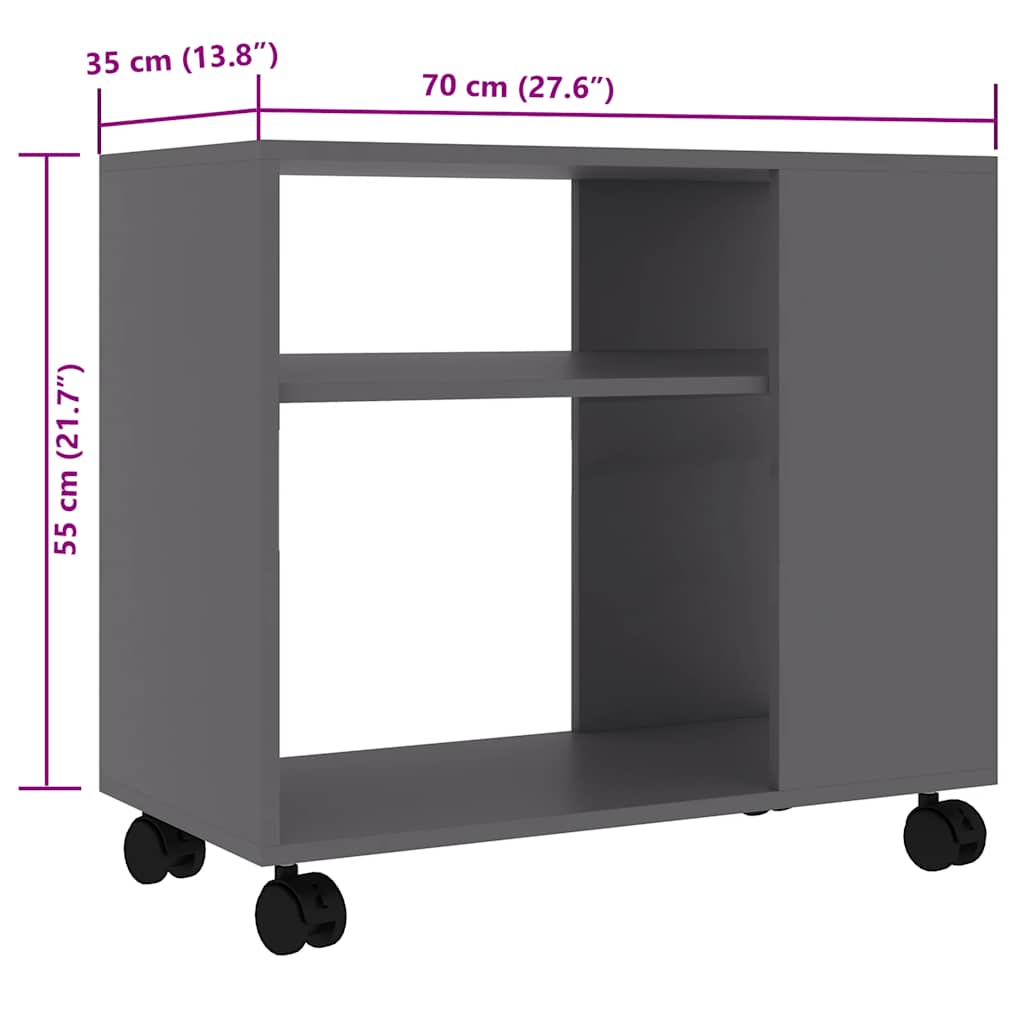 vidaXL Masă laterală, gri, 70x35x55 cm, lemn compozit vidaXL Masă laterală, gri, 70x35x55 cm, lemn compozit
