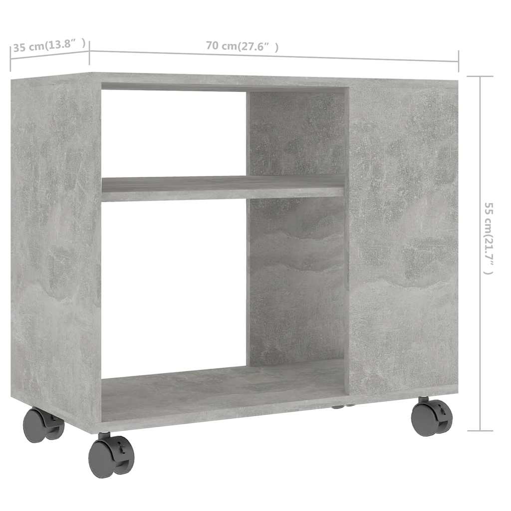 vidaXL Masă laterală, gri beton, 70x35x55 cm, lemn compozit vidaXL Masă laterală, gri beton, 70x35x55 cm, lemn compozit
