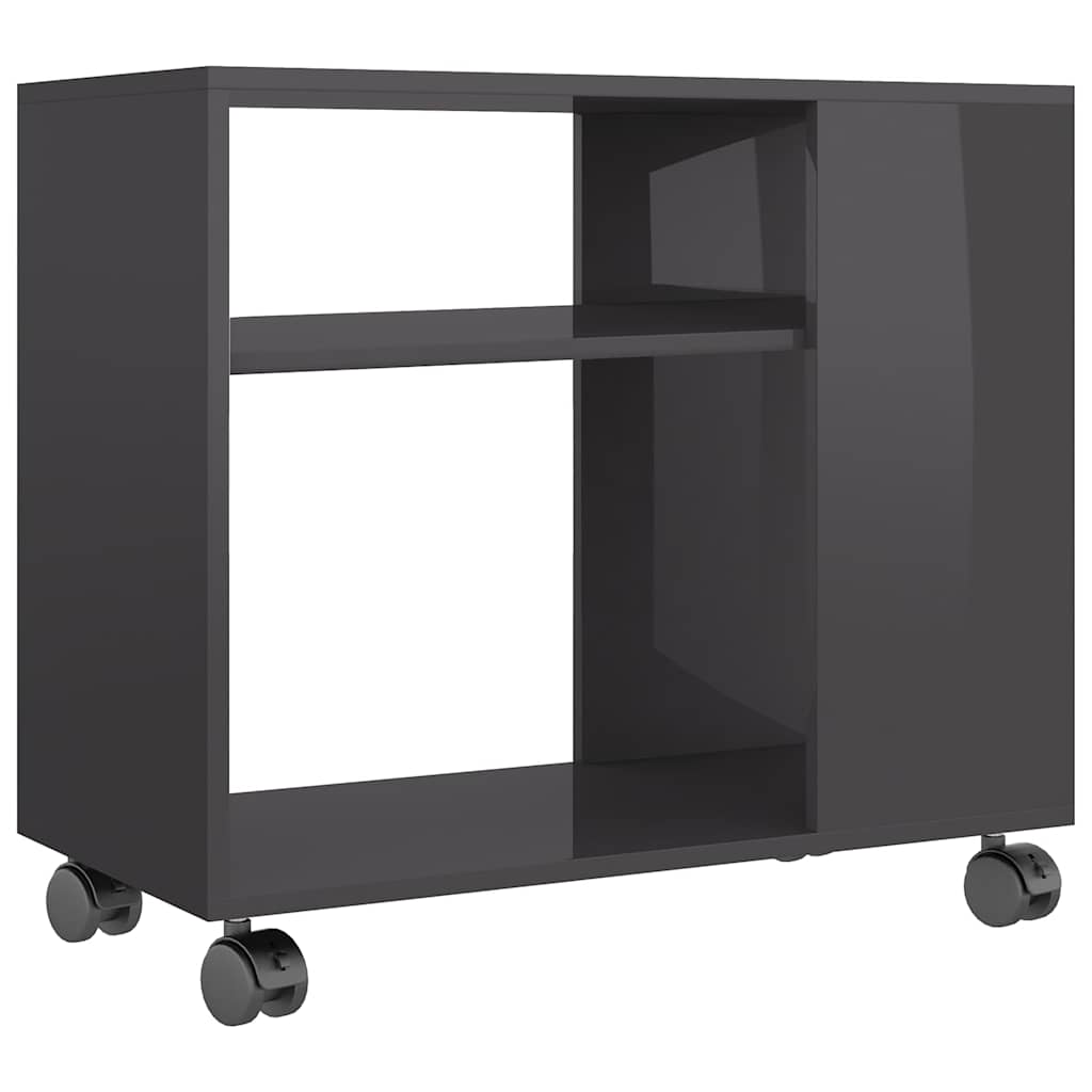 vidaXL Masă laterală, gri extralucios, 70x35x55 cm, lemn compozit vidaXL Masă laterală, gri extralucios, 70x35x55 cm, lemn compozit