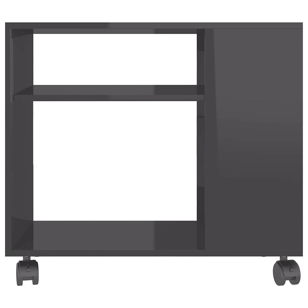 vidaXL Masă laterală, gri extralucios, 70x35x55 cm, lemn compozit vidaXL Masă laterală, gri extralucios, 70x35x55 cm, lemn compozit