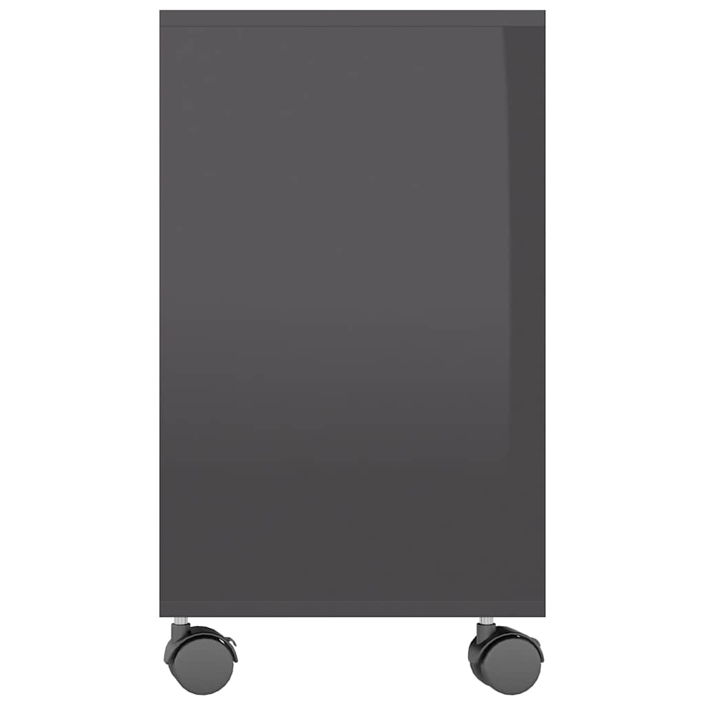 vidaXL Masă laterală, gri extralucios, 70x35x55 cm, lemn compozit vidaXL Masă laterală, gri extralucios, 70x35x55 cm, lemn compozit